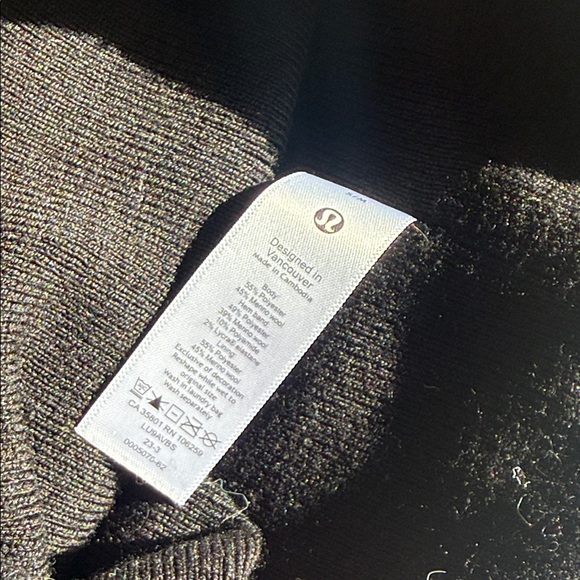 Lululemon Athletica Black Charcoal Knit Beanie - Picture 2 of 3